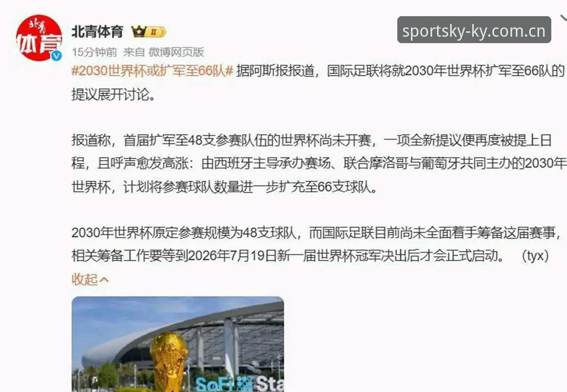 最新KY体育app最新版 深度揭秘:国际足联2030年世界杯扩军至66队的野心与意外赢家